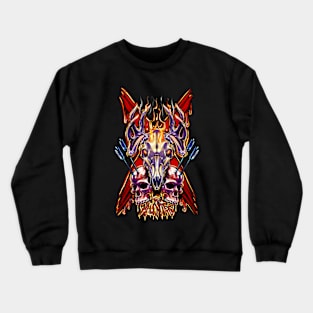 Flaming Deer Skull Crewneck Sweatshirt